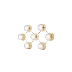 Liila 7 væglampe / loftlampe, nordic guld/klar