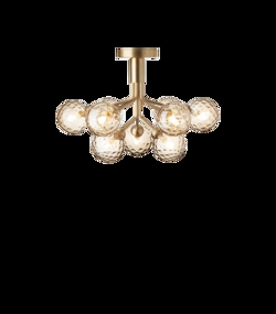 Apiales 9 loftlampe, børstet messing/optic guld glas