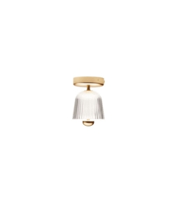 Asteea loftlampe, satin messing/riflet klar
