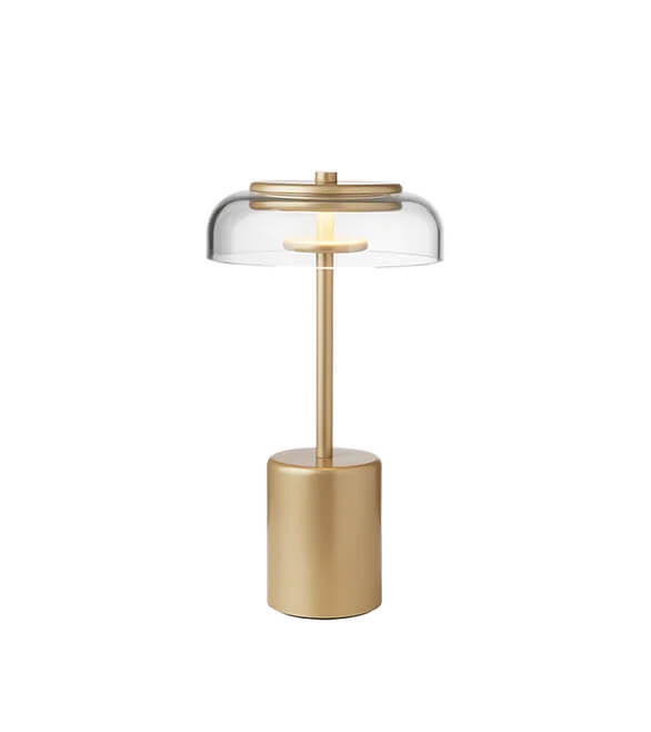 Blossi Mini Portable bordlampe / batterilampe, nordic guld/klar