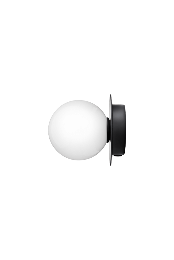 Liila 1 Small væglampe / loftlampe IP44, sort/opal