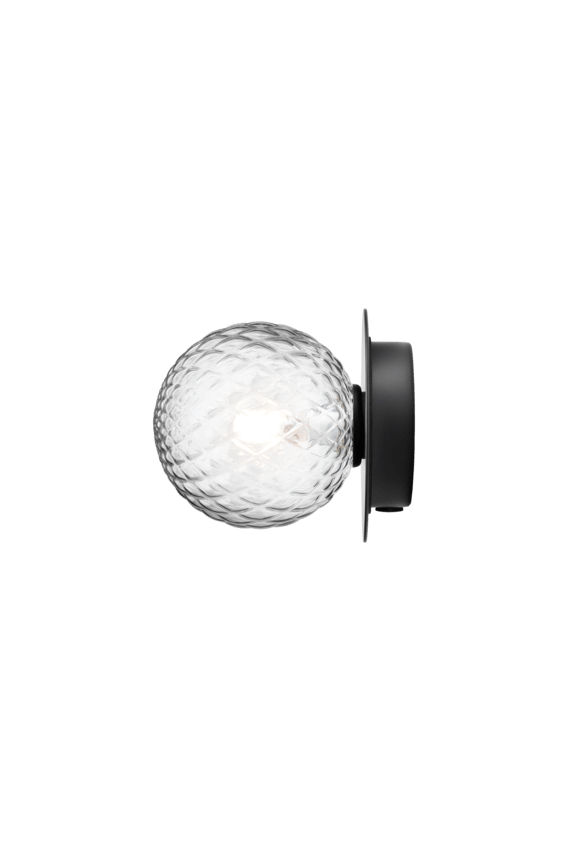Liila 1 Small væglampe / loftlampe IP44, sort/klar