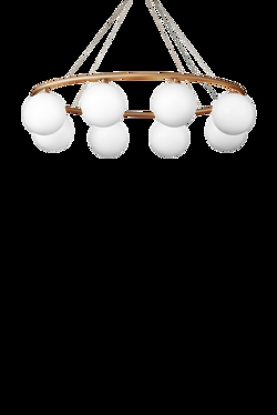 Miira 8 Oval lysekrone, messing/opal