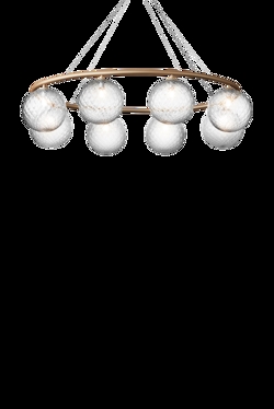 Miira 8 Oval lysekrone, messing/klar