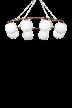 Miira 8 Oval lysekrone, mørk bronze/opal