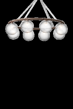 Miira 8 Oval lysekrone, mørk bronze/klar