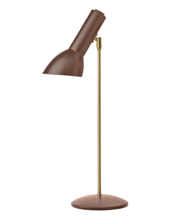 Oblique Bordlampe Messing, teglrød