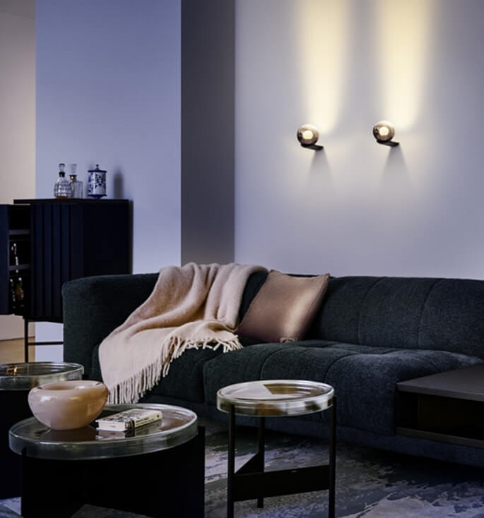 Occhio Luna Parete væglampe, dark chrome