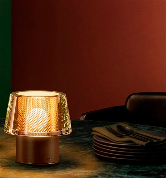 Occhio Era Lusso G batterilampe, marrone, air, bronze mesh