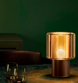 Occhio Era Lusso grande R batterilampe, marrone, air, bronze mesh