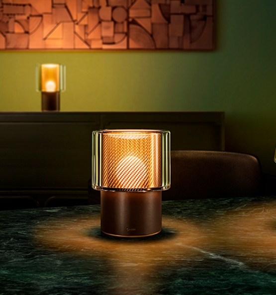 Occhio Era Lusso R batterilampe, marrone, air, bronze mesh