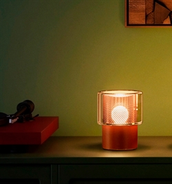 Occhio Era Lusso R batterilampe, rosso, air, rose gold mesh
