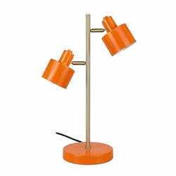 Ocean bordlampe m/2 skærme, orange/messing