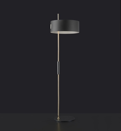 1953 - 343 gulvlampe, satin guld/sort