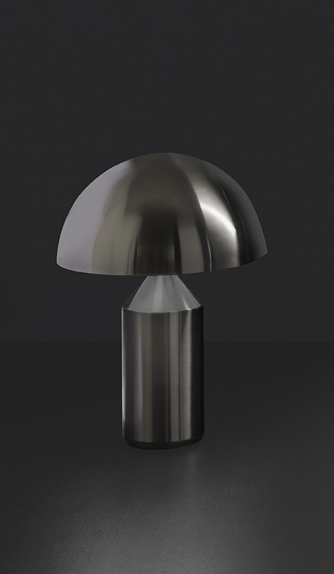 Atollo 233 bordlampe, satin sort nikkel