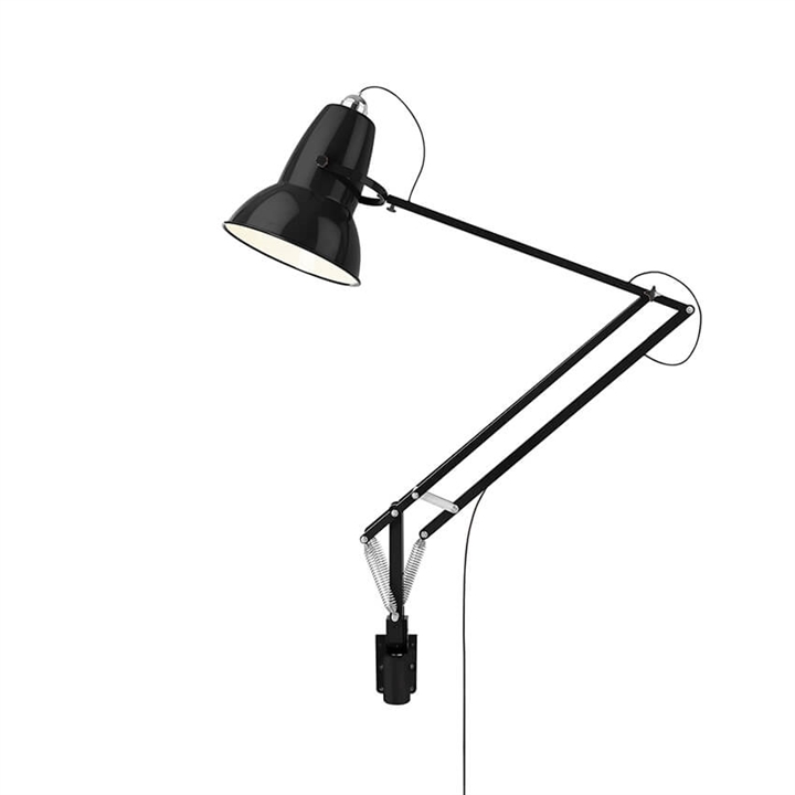 Original 1227 Giant vægmonteret lampe, blank sort