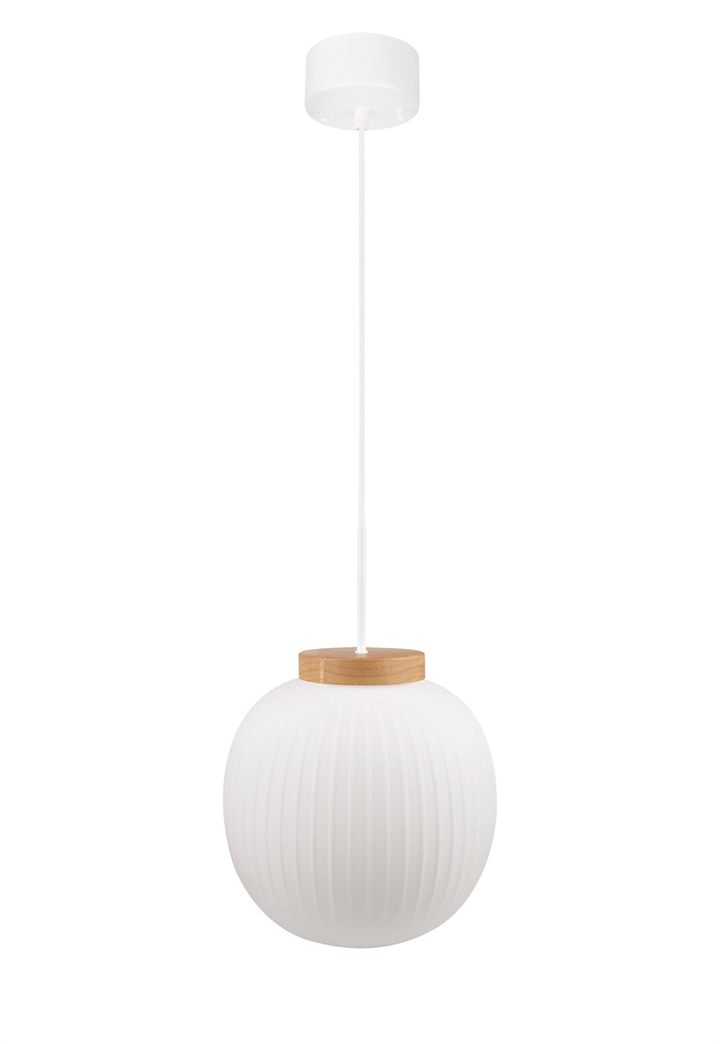 Decor Glass Lantern pendel, hvid/natur