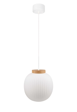 Decor Glass Lantern pendel, hvid/natur