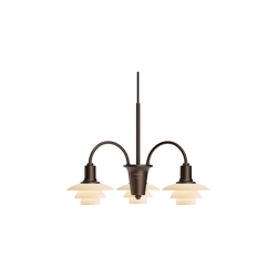 PH 1/1 lysekrone Centenary Edition m/3 arme, aged brass/dusty terracotta