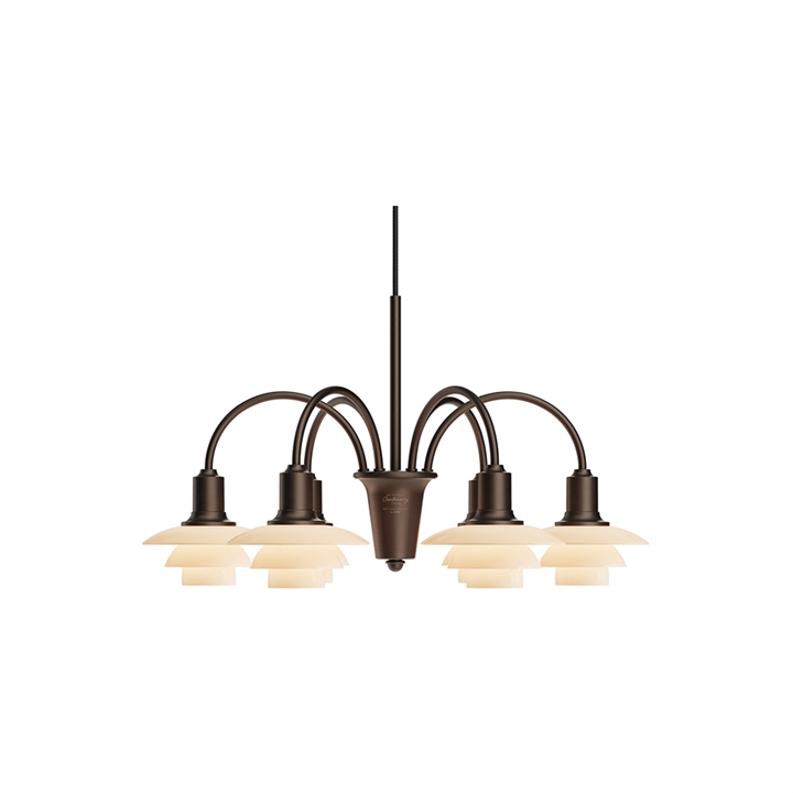 PH 1/1 lysekrone Centenary Edition m/6-arme, aged brass/dusty terracotta