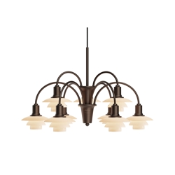 PH 1/1 lysekrone Centenary Edition m/9 arme, aged brass/dusty terracotta