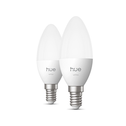 Philips Hue White 3,9W LED E14 B39 470lm (2 stk.)