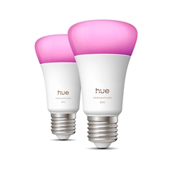 Philips Hue White and Color Ambiance 6W LED E27 A60 810lm (2 stk.)