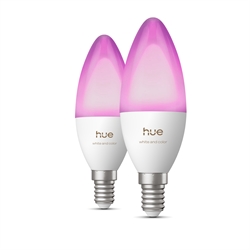 Philips Hue White and Color Ambiance 3,7W LED E14 B39 500lm (2 stk.)