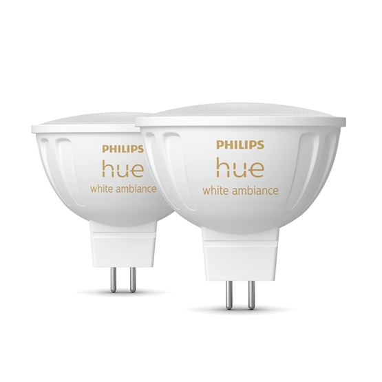 Philips Hue White Ambiance 5,1W LED 12V GU5.3 MR16 400lm (2 stk.)