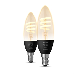 Philips Hue Filament Candle White Ambiance 4,6W E14 350lm (2 stk.)