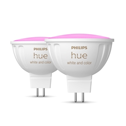 Philips Hue White and Color Ambiance 6,3W LED 12V GU5.3 MR16 400lm (2 stk.) 