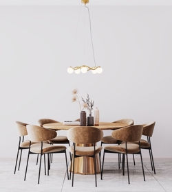 Circle of Life lysekrone medium m/Ø11 skærme, opal/messing