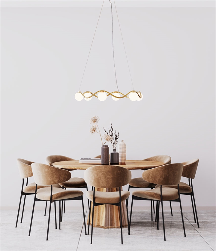 Circle of Life lysekrone large, opal/messing