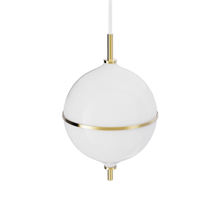 Eternal Moonlight pendel medium m/hvid ledning, opal/messing
