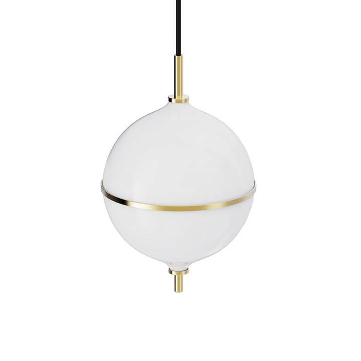 Eternal Moonlight pendel medium m/sort ledning, opal/messing