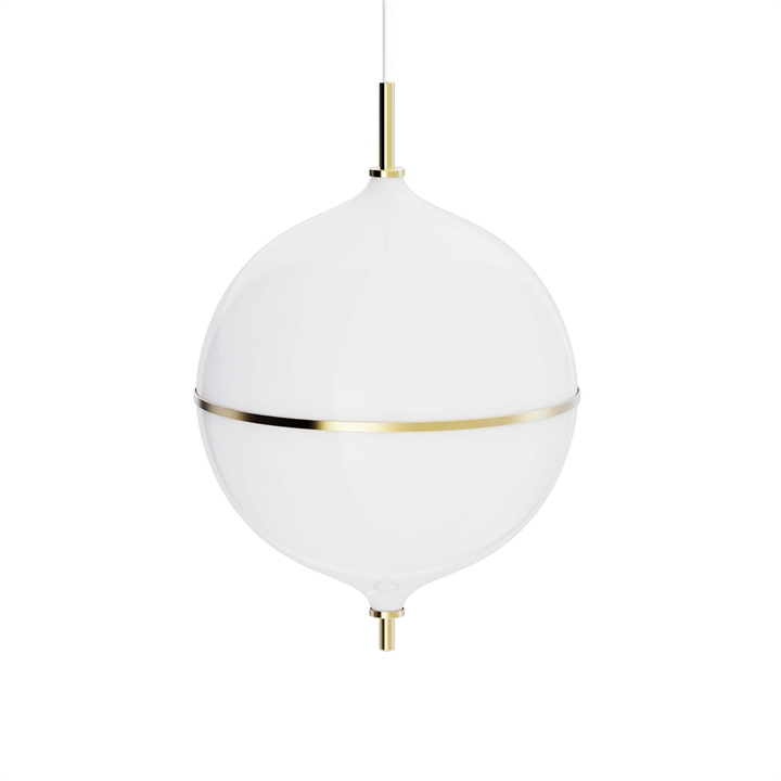 Eternal Moonlight pendel large m/hvid ledning, opal/messing