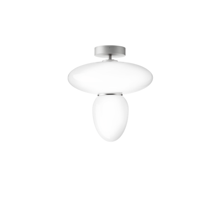 Rizzatto 42 loftlampe, satin sølv/opal