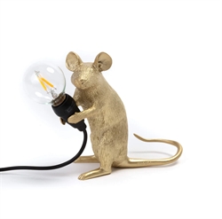 Seletti Mouse bordlampe - Mac Gold sitting m/USB kabel