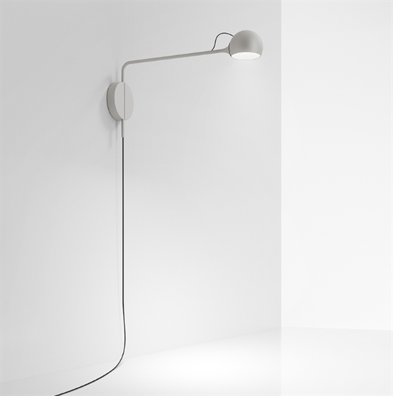 Ixa væglampe Plug, hvid/grå