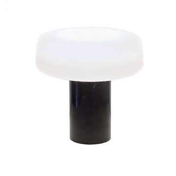 Solid bordlampe, sort marquina marmor