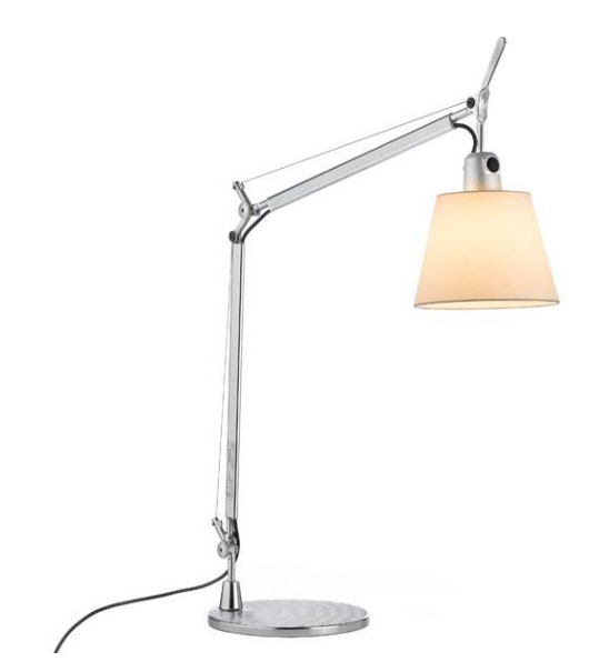 Tolomeo Basculante Tavolo, grå satin alu