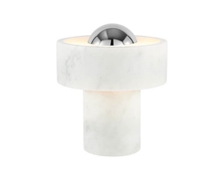 Stone Portable bordlampe / batterilampe, hvid/sølv