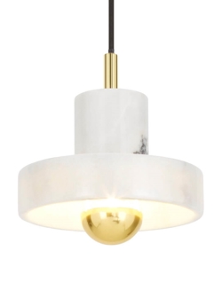 Stone pendel, hvid/guld