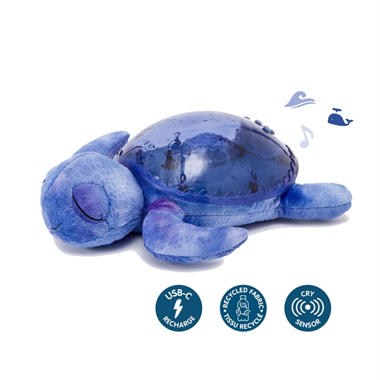 Cloud-B Natlampe m. Lyd - Tranquil Turtle - Ocean - Blå