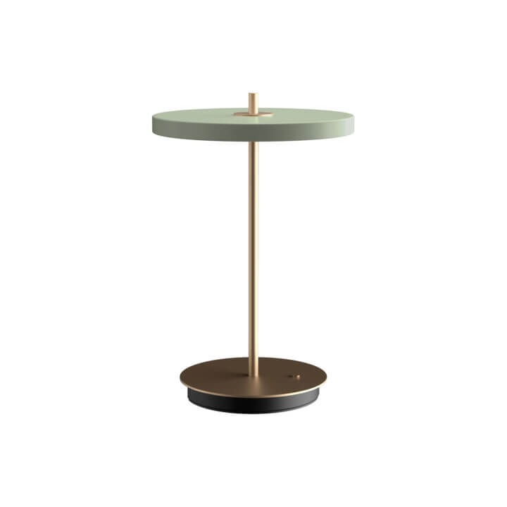 Asteria Move batteri-/bordlampe, olive grøn/messing