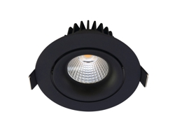 LED Downlight Tilt 12,7W, indbygning, dim-to-warm, mat sort