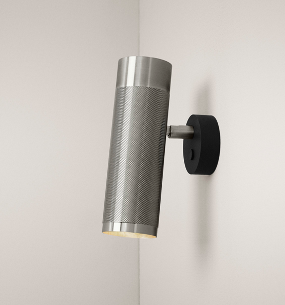 Thorup Copenhagen Patrone væglampe, nikkel malet messing, 200 mm