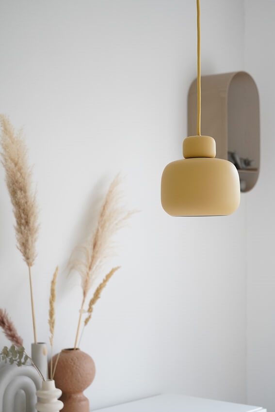 Stone pendel lille, mustard gul