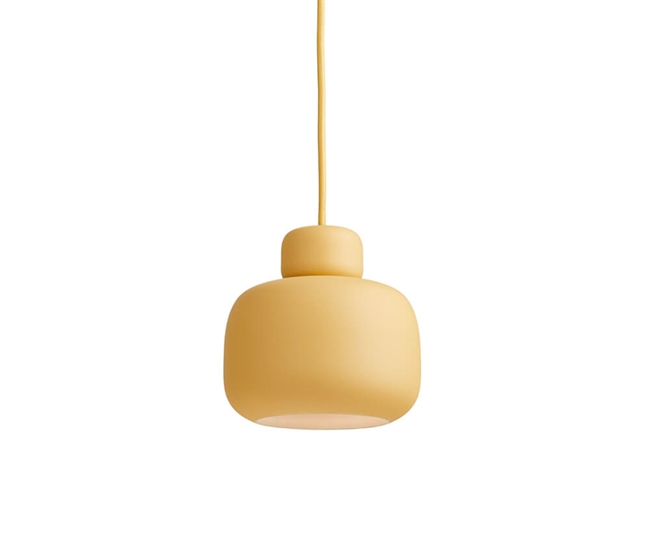 Stone pendel lille, mustard gul