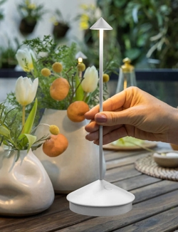 Pina batterilampe/bordlampe, hvid